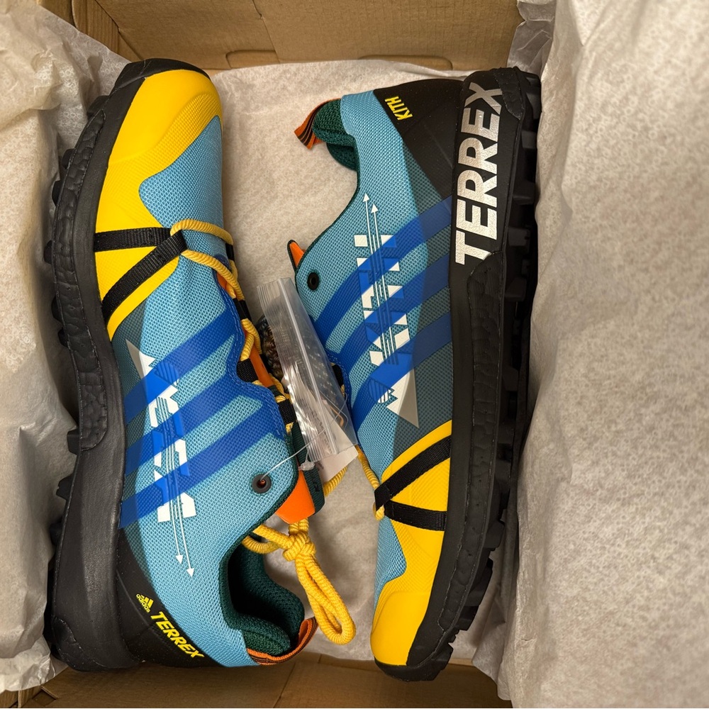 Adidas Kith Terrex Blue and Yellow Men's Shoes